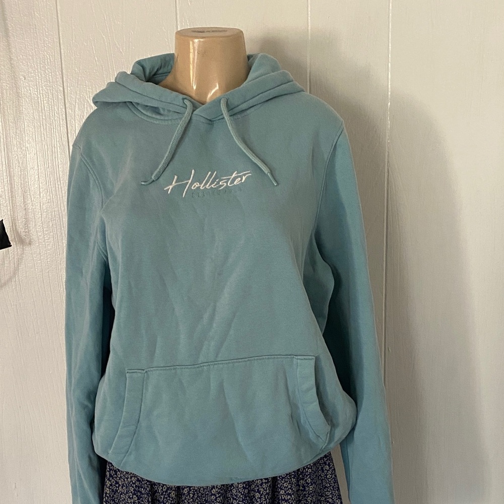 Hollister Women's Teal Hoodie